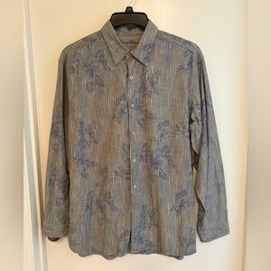 Tommy Bahama Blue and Gray Floral Men's Shirt